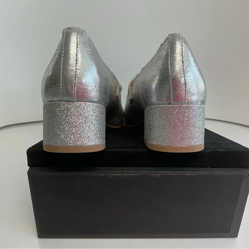 Dolce Vita DV Girls Scallop Mary Jane Heels Silver Size 2